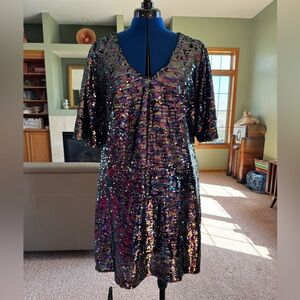 NWT Citychic sequin v-neck dress